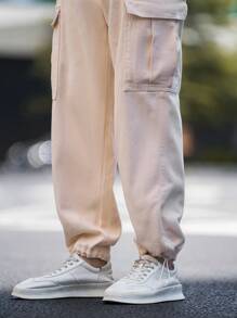 Manfinity EMRG Men Flap Pocket Side Cargo Pants - Khaki - View 8