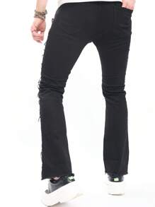 Manfinity Roghcode Blugi rupti pentru bărbați cu picioare drepte