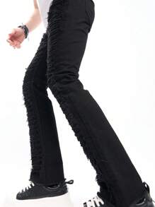 Manfinity Roghcode Blugi rupti pentru bărbați cu picioare drepte