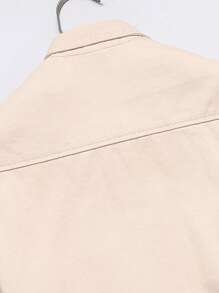 Manfinity Homme Men Flap Pocket Denim Shirt Without Tee - Khaki - View 4