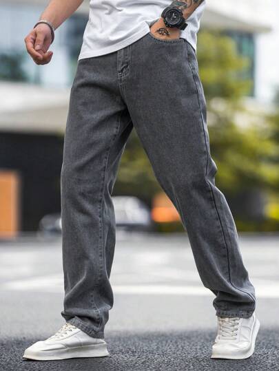 Guys Slant Pocket Straight Leg Jeans