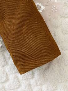 Baby Girl Flap Pocket Button Front Coat - Brown - View 6