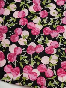 SHEIN Unity Cherry Print Puff Sleeve Dress - Black - View 5