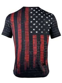 Manfinity LEGND Men American Flag Print Tee - Black - View 2