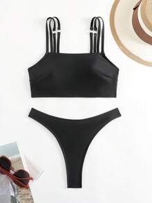 Swim Vcay 環鏈比基尼泳裝 - 黑色 - 查看 2