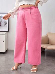 SHEIN Privé Plus High Waist Wide Leg Jeans