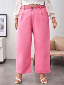 SHEIN Privé Plus High Waist Wide Leg Jeans