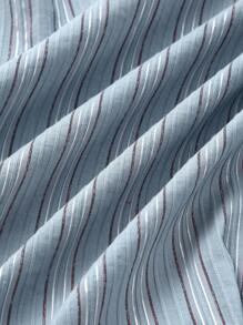 Aveloria Striped Print Lace Up Front Shirt Dress - Multicolor - View 3