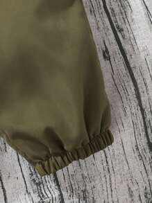 SHEIN Ragazza Tween Pantaloni cargo bustino arricciato tasca laterale con patta