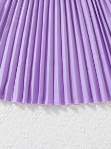 SHEIN Tween Girls' Casual Irregular Ruched Hem Cami Dress - Lilac Purple - View 3