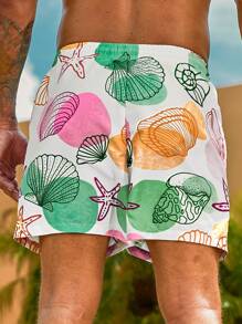 Surfspeed 男士貝殼圖案腰部抽繩泳褲 - 彩色 - 查看 2