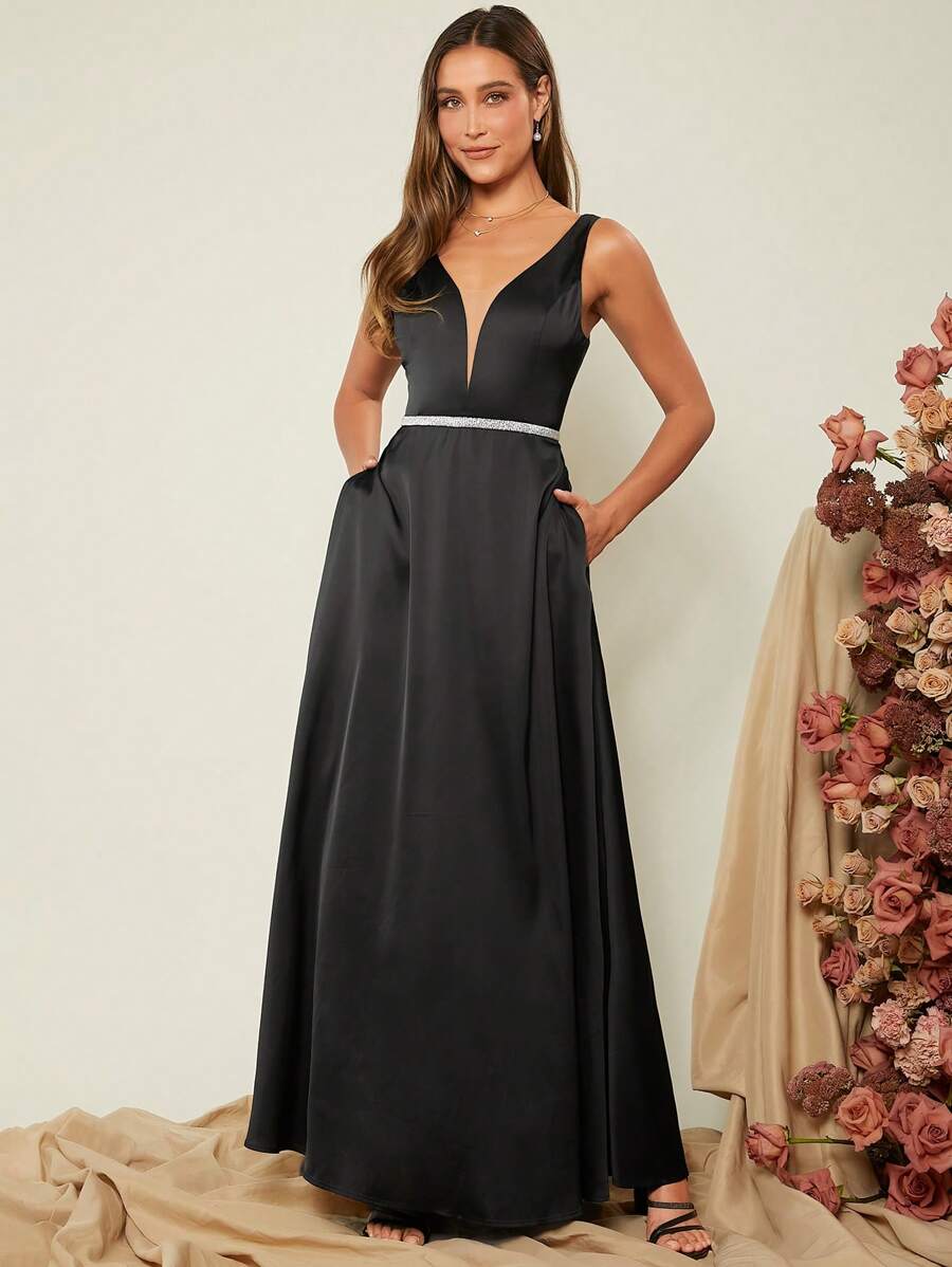 SHEIN Belle Cổ Lao Xa ten Ăn mặc trang trọng
