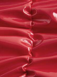 SHEIN ICON Plus PU Leather Tube Top - Red - View 4