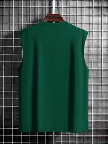 Manfinity Nam Đồ họa Chữ cái Áo ba lỗ - Màu xanh lá cây đậm - Xem 2