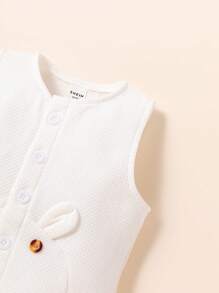 女嬰卡通圖案連身背心和運動褲&連身褲&夾克&圍兜 - 白色 - 查看 6