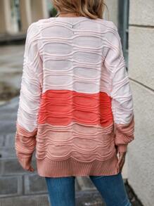 Chiquease Color Block Drop Shoulder Cardigan - Multicolor - View 2