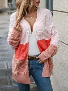 Chiquease Color Block Drop Shoulder Cardigan - Multicolor - View 4