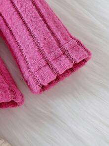 SHEIN Cô Gái Trẻ 1 Miếng Đỏ  Bong bóng Tay áo Giải trí Áo thun Áo - Hồng - Xem 4