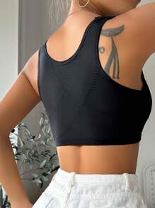 Contrast Lace Hook And Eye Bra