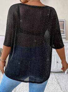 Calvaya Talla grande Top de hombros caídos sin sujetador