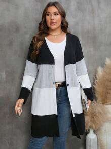 SHEIN LUNE Hơn Khối màu Nút phía trước áo - Nhiều màu - Xem 1