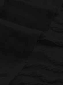 SHEIN ICON Mặt trước xoắn Ca-vát Backless Viền không đối xứng Áo hai dây - màu đen - Xem 4