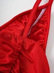 VaVaBold Solid Ruched Draped Detail Cami Dress