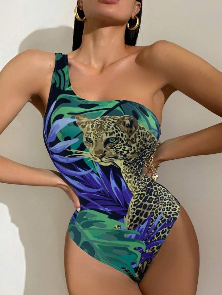 新品未使用♡ANELATOKYO ワンショルダーワンピースビキニ ヒョウ柄 水着 新品未使用♡ANELATOKYO ワンショルダーワンピースビキニ ヒョウ