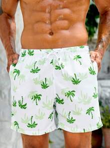 Surfspeed 男士熱帶圖案腰部抽繩泳褲