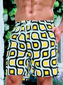 Surfspeed 男士幾何印花腰部抽繩泳褲 - 彩色 - 查看 5