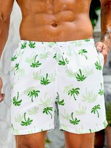 Surfspeed 男士熱帶圖案腰部抽繩泳褲