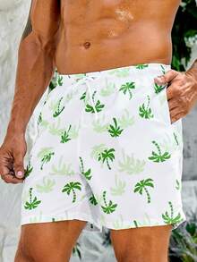 Surfspeed 男士熱帶圖案腰部抽繩泳褲