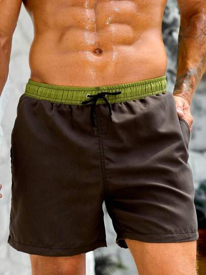 Surfspeed 男士撞色腰部抽繩泳褲