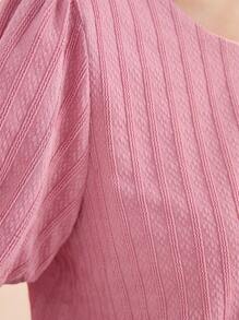 Modelyn Puff Sleeve Top & Mermaid Hem Skirt - Pink - View 6