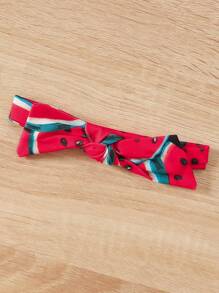 SHEIN Baby Girl Ruffle Trim Bodysuit & Watermelon Print Shorts - Multicolor - View 3