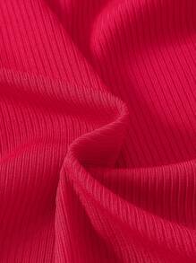 SHEIN Baby Girl Ruffle Trim Bodysuit & Watermelon Print Shorts - Multicolor - View 4