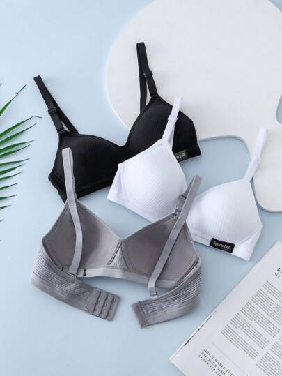 Tween Flicka 3 st. Lapp med text detalj Underbygel Bralette