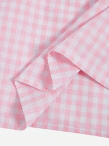 SHEIN EZwear Gingham Print Bow Front Cami Dress - Multicolor - View 4