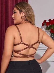 Talla grande Sujetador con encaje en contraste con aro - Multicolor - Ver 2