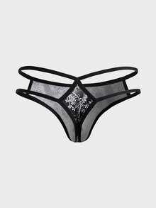 Hombres Ropa interior con estampado de dibujo sexy - Negro - Ver 2