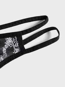 Hombres Ropa interior con estampado de dibujo sexy - Negro - Ver 4