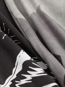 DAZY 字母图案落肩T恤和裤子休闲套装睡衣