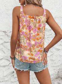 SHEIN VCAY 印花吊帶上衣 - 杏色 - 查看 2