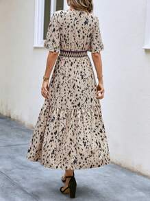 SHEIN LUNE 滿版印花荷葉邊連衣裙 - 彩色 - 查看 2
