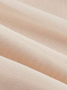 SHEIN MOD Plus Draped Collar Ruched Backless Halter Top - Apricot - View 3