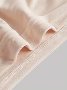 SHEIN MOD Plus Draped Collar Ruched Backless Halter Top - Apricot - View 4