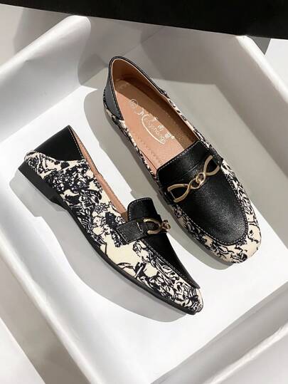 Mengshangli 秋冬女士平底乐福鞋休闲一脚蹬牛津鞋，时尚英伦风皮革船鞋