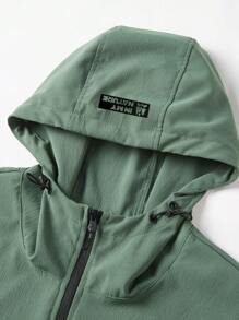 Manfinity Sport Corelite Nam Đồ họa Chữ cái Túi có nắp Một nửa khóa kéo áo có mũ Áo thun thể thao - màu xanh lá - Xem 6
