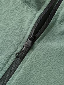 Manfinity Sport Corelite Nam Đồ họa Chữ cái Túi có nắp Một nửa khóa kéo áo có mũ Áo thun thể thao - màu xanh lá - Xem 8