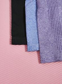 SHEIN Yoga Basic 屬性織物3入組無縫運動短褲 - 彩色 - 查看 4